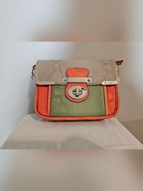 Orange & Green Multi-Panel Crossbody Bag